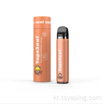 Vapesoul 5ML1500 퍼프 600mAh 소울 일회용 전자 담배